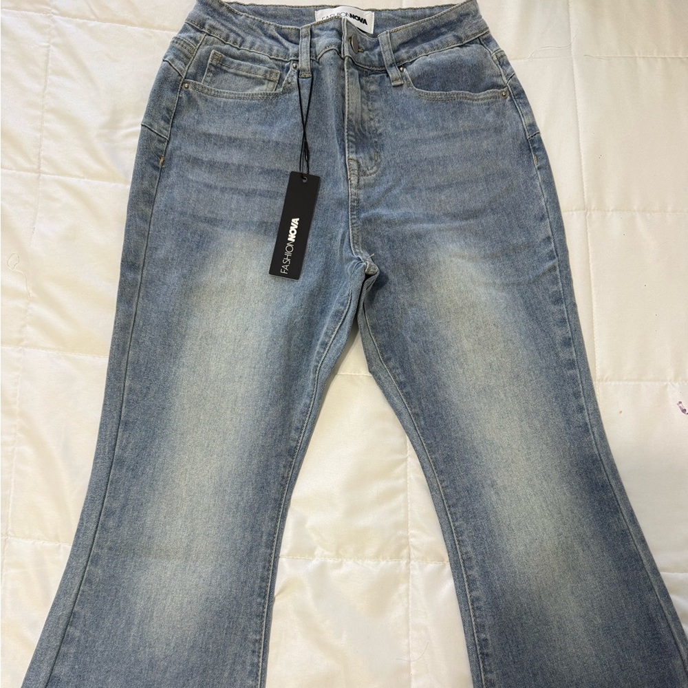 Fashion Nova Light Blue Flare Jeans